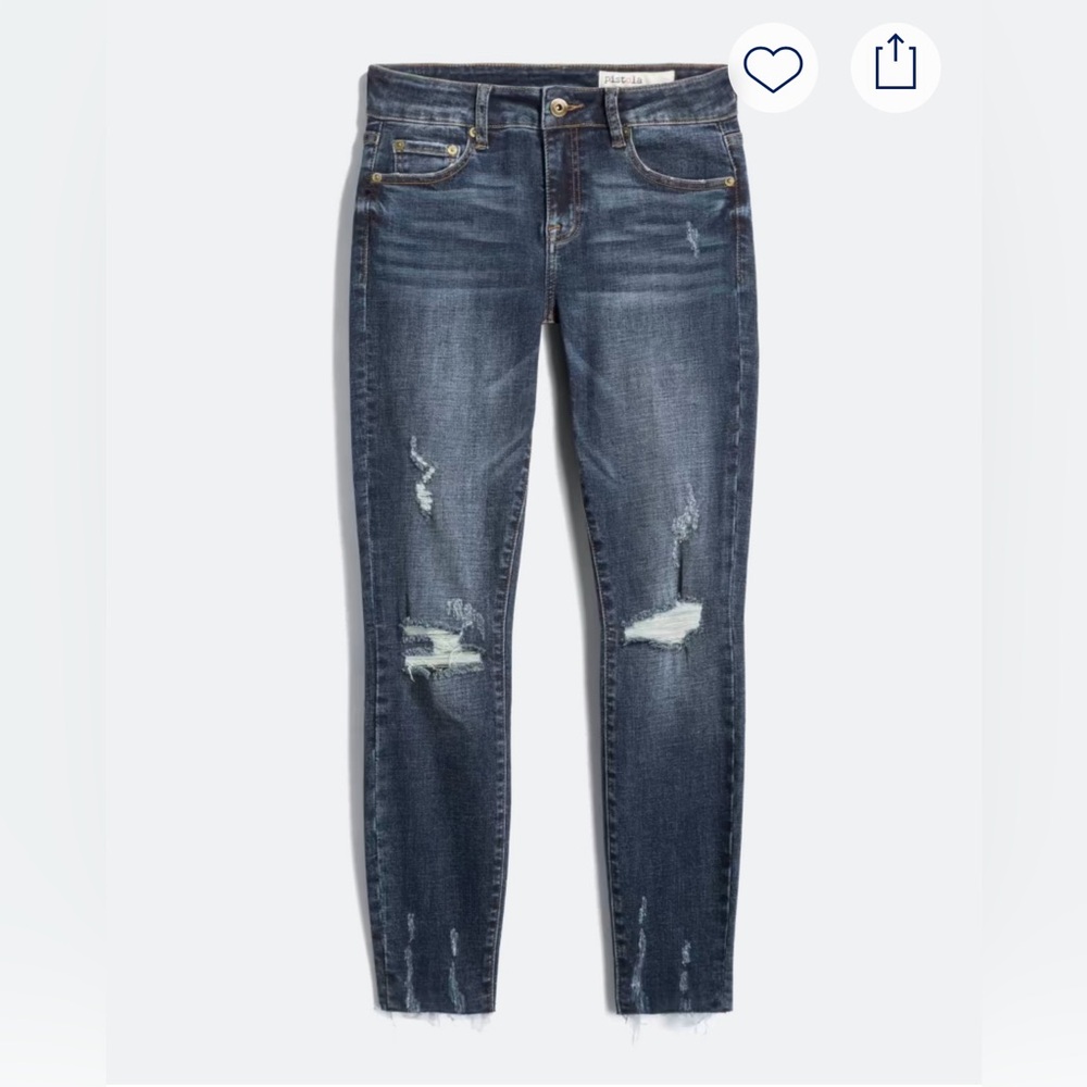 NWT. Pistola Blue Skinny Distressed Jeans in Night Fever Size 26P